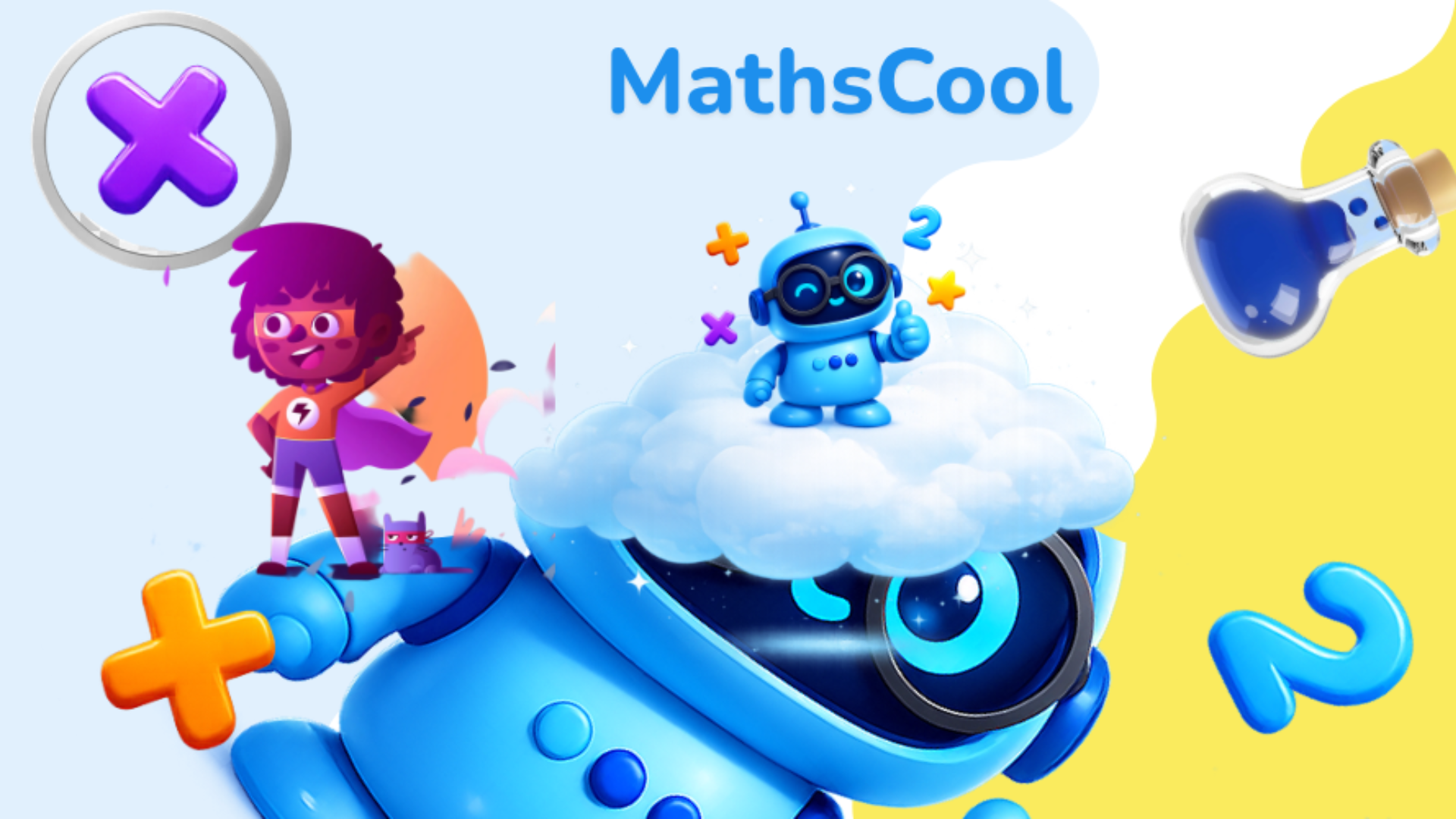 MathsCool – Robot mascotte et univers du jeu